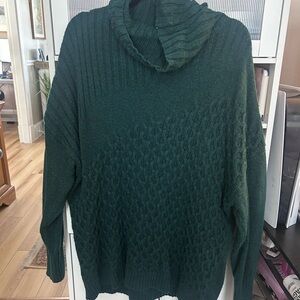 Nine West Forest Green Cowl Neck Sweater